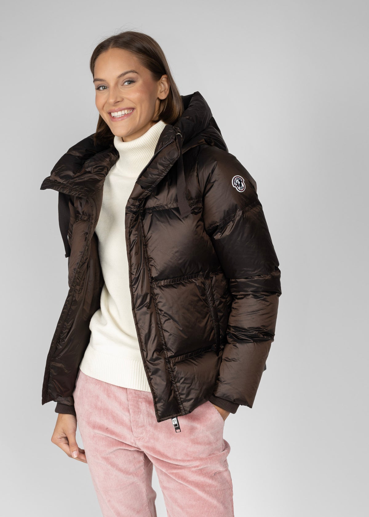Kristine down jacket W dark brown