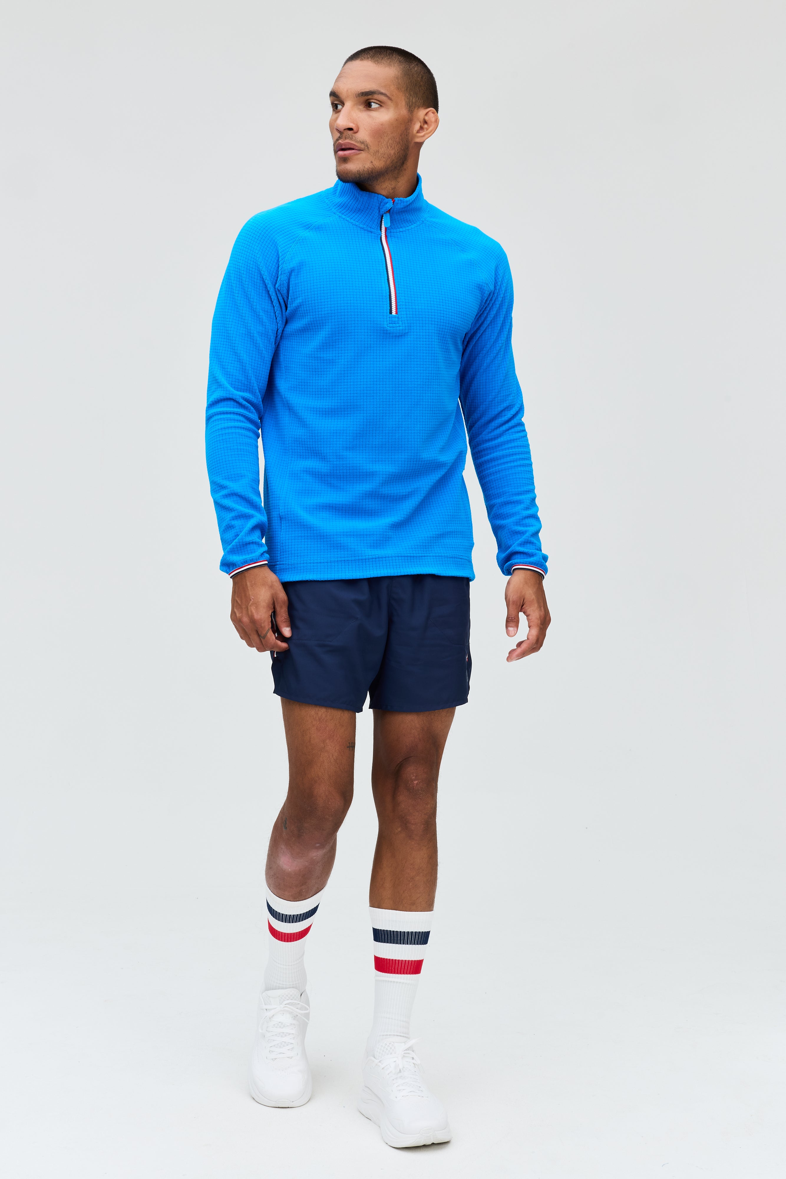 Chase fleece grid zip neck M
