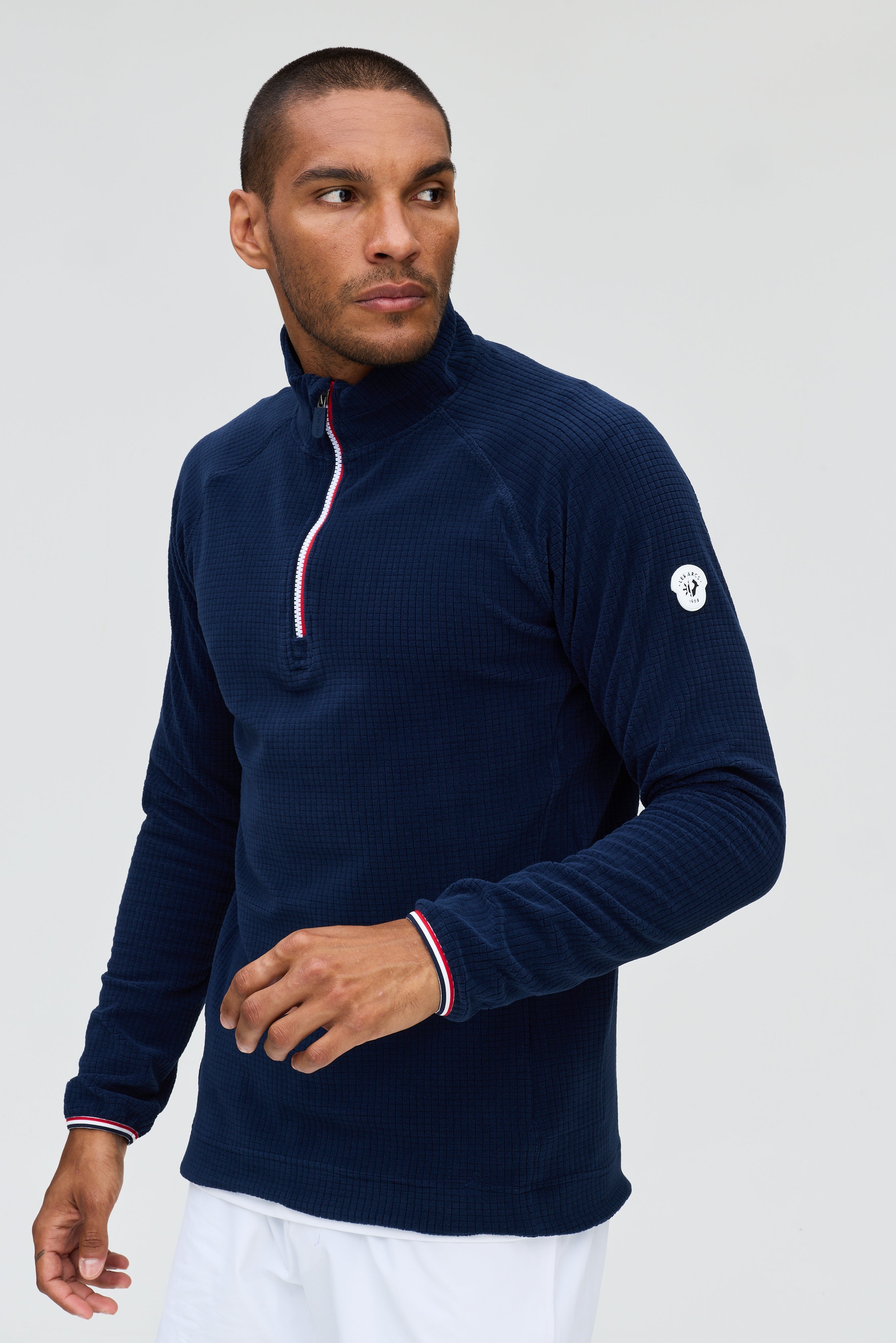 Chase fleece grid zip neck M
