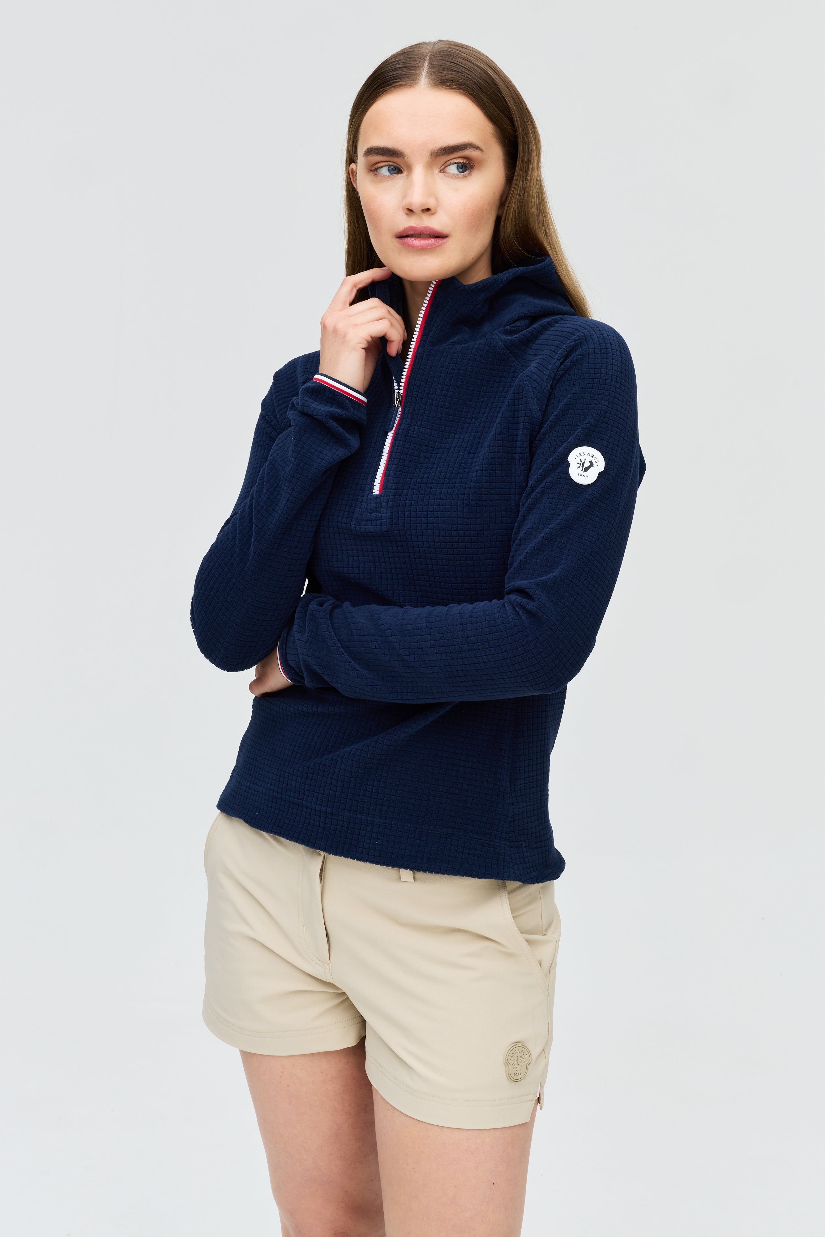Cherie fleece grid hoody W