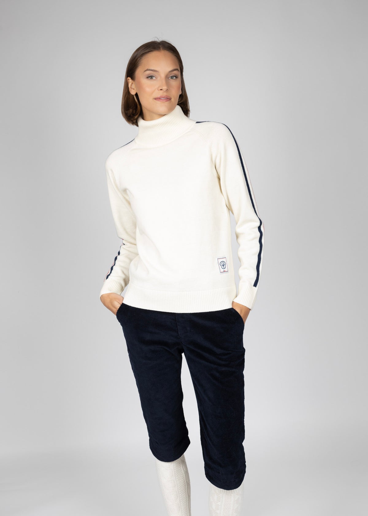Aline roll neck W white