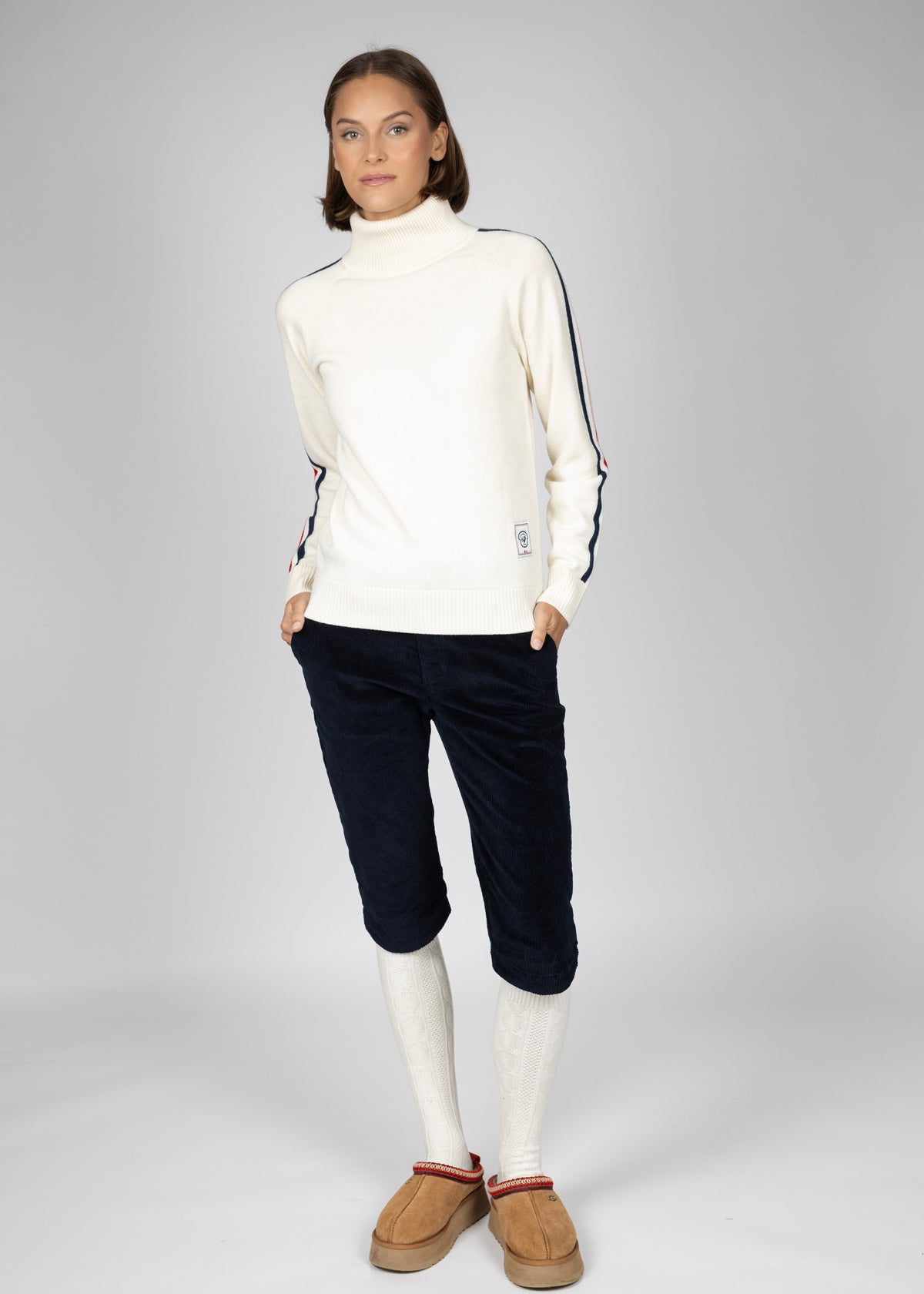 Aline roll neck W white
