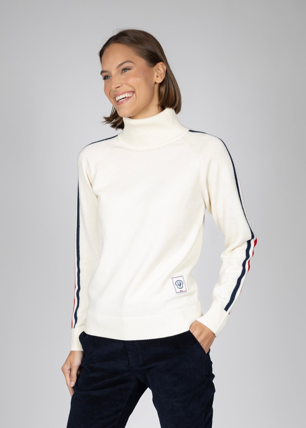 Aline roll neck W white