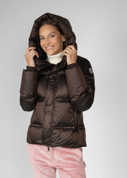 Kristine down jacket W dark brown