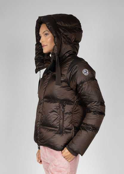 Kristine down jacket W dark brown