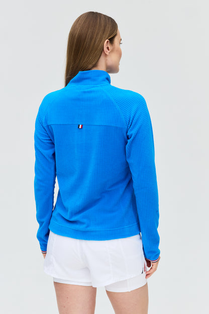 Cherie fleece grid zip neck W
