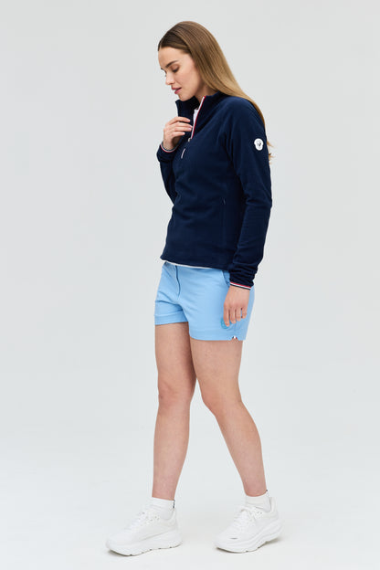Cherie fleece grid zip neck W