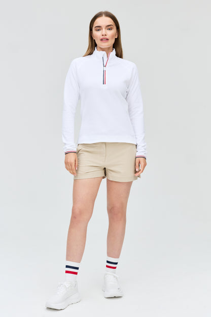 Cherie fleece grid zip neck W