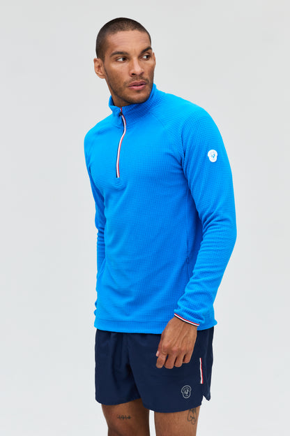 Chase fleece grid zip neck M
