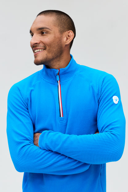 Chase fleece grid zip neck M