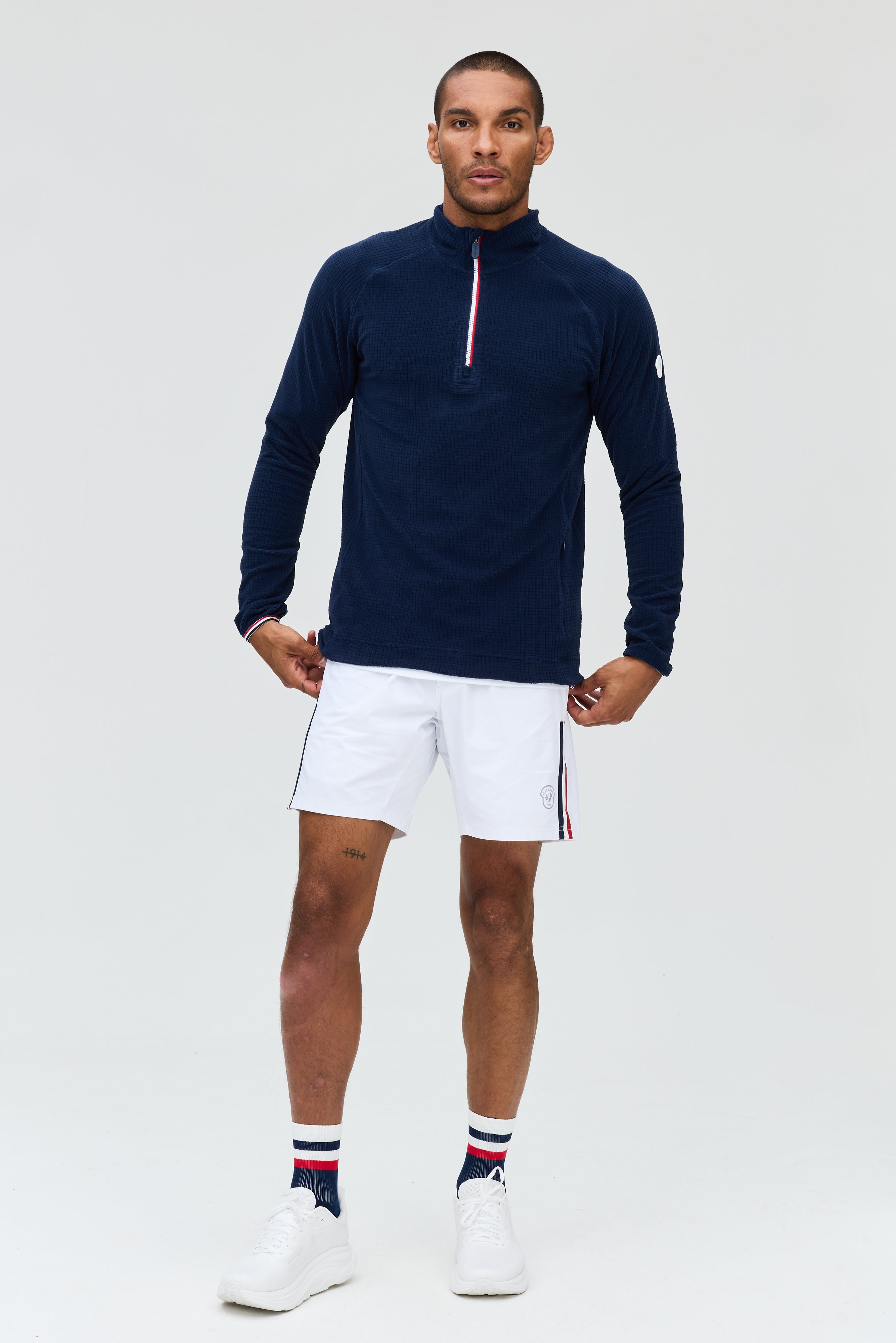 Chase fleece grid zip neck M