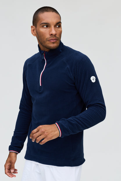 Chase fleece grid zip neck M