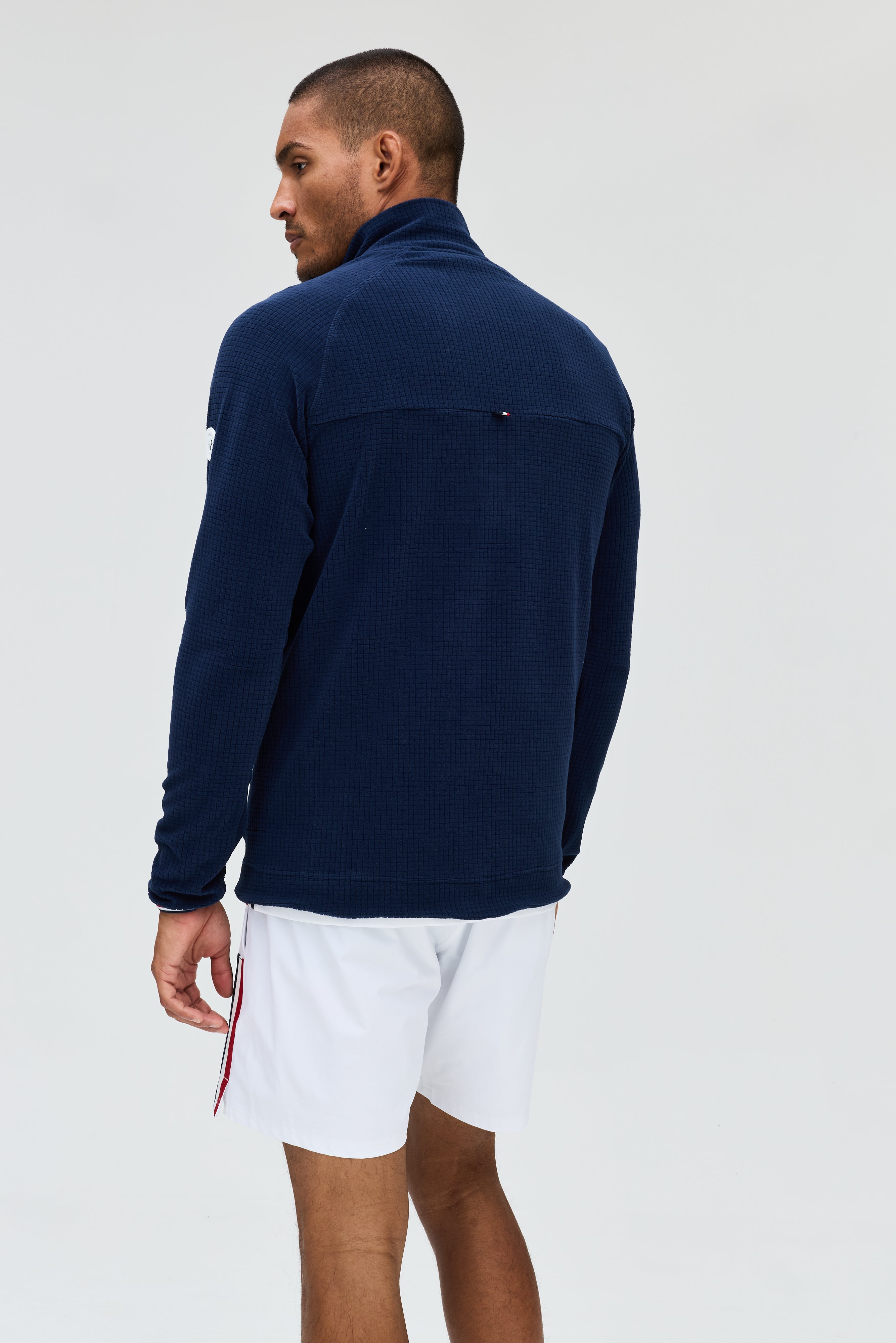 Chase fleece grid zip neck M
