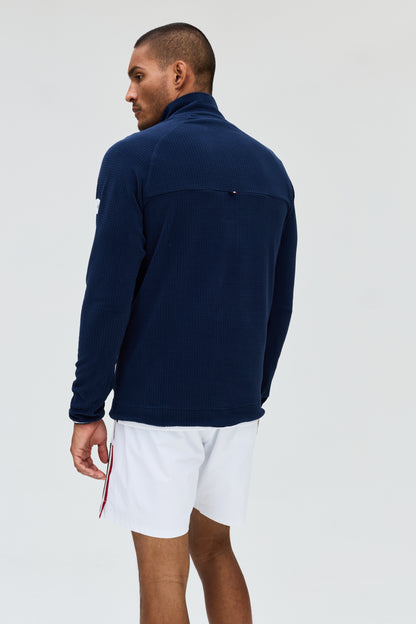 Chase fleece grid zip neck M