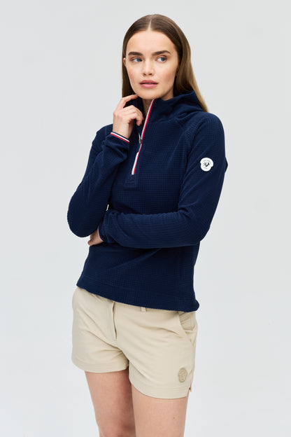 Cherie fleece grid hoody W