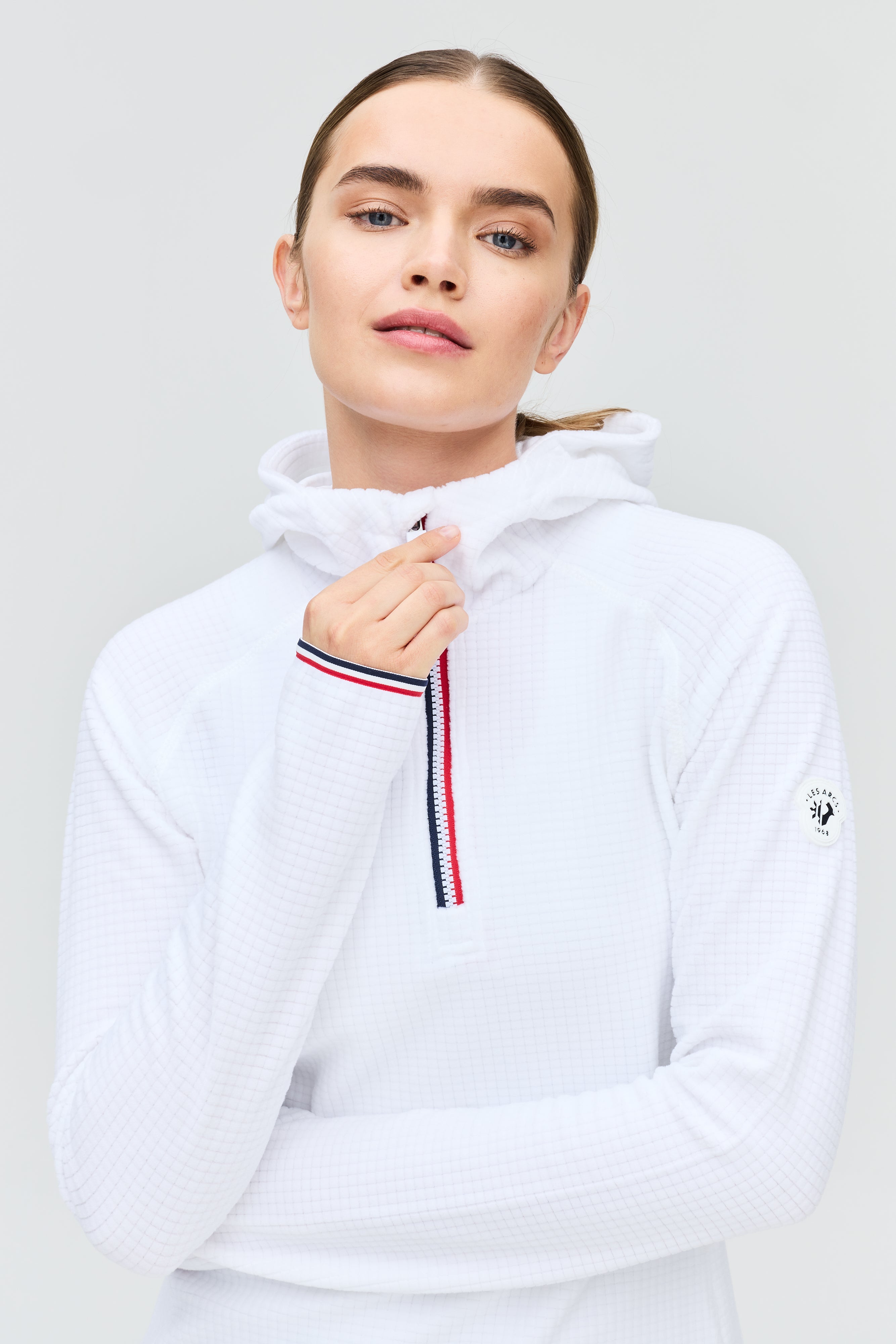 Cherie fleece grid hoody W