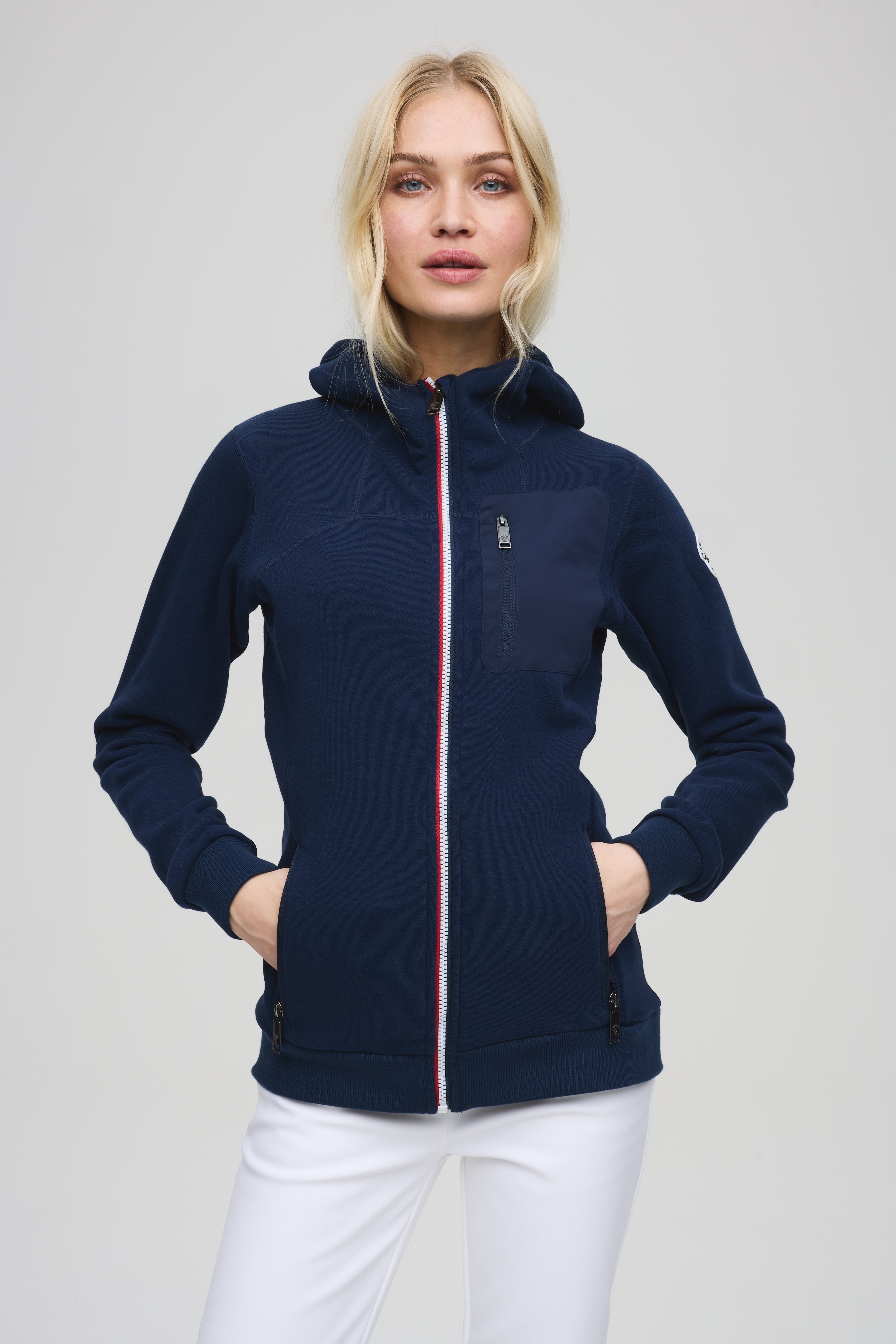 Geneva fleece zip hood W