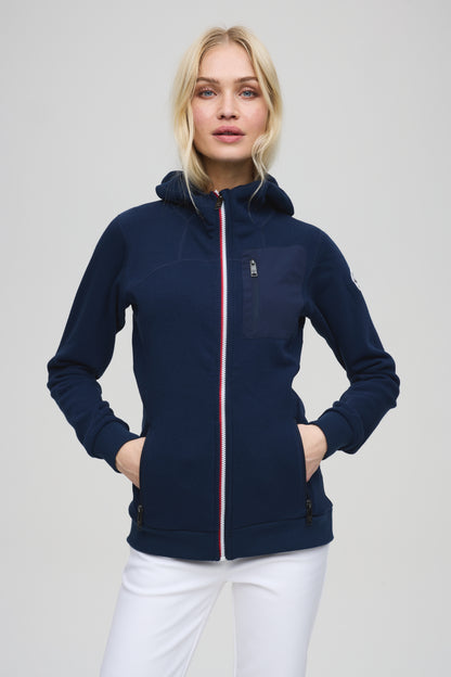 Geneva fleece zip hood W