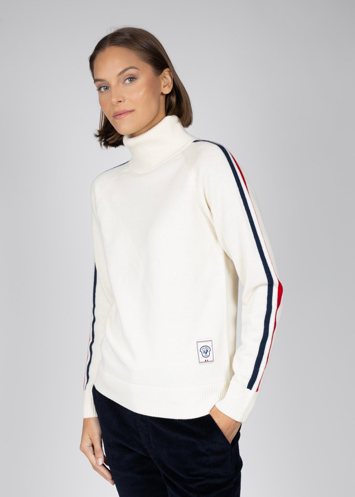 Aline roll neck W white