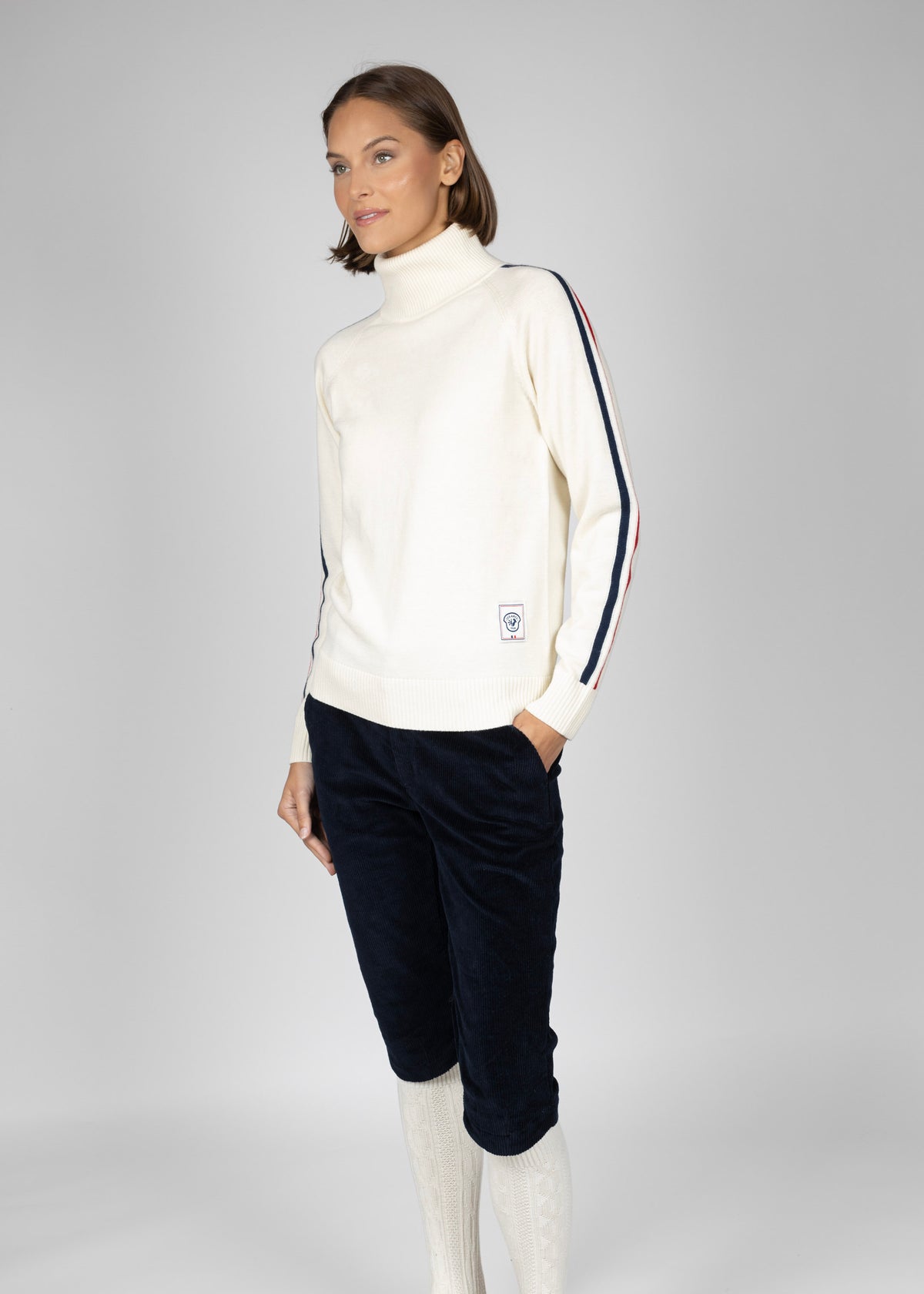 Aline roll neck W white